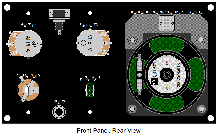 102 Minimum Theremin Front Panel Rear View